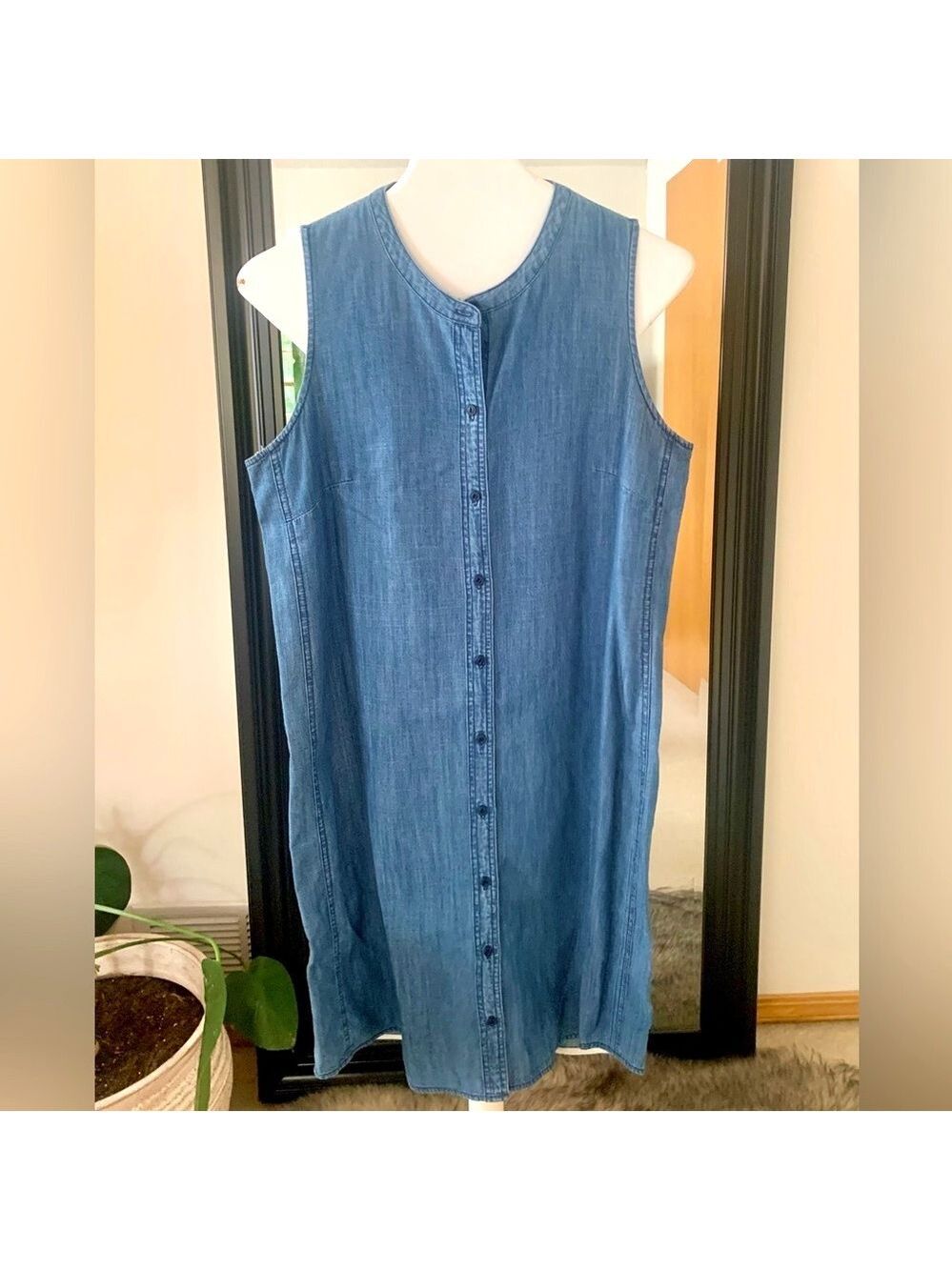 J. Crew Blue Chambray Sleeveless Dress